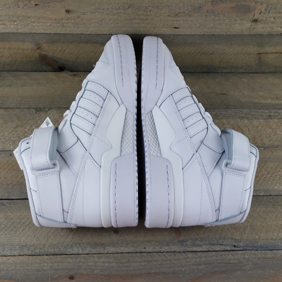 adidas Men's Forum Mid Leather upper Shoes Sneakers White - Picture 6 of 11